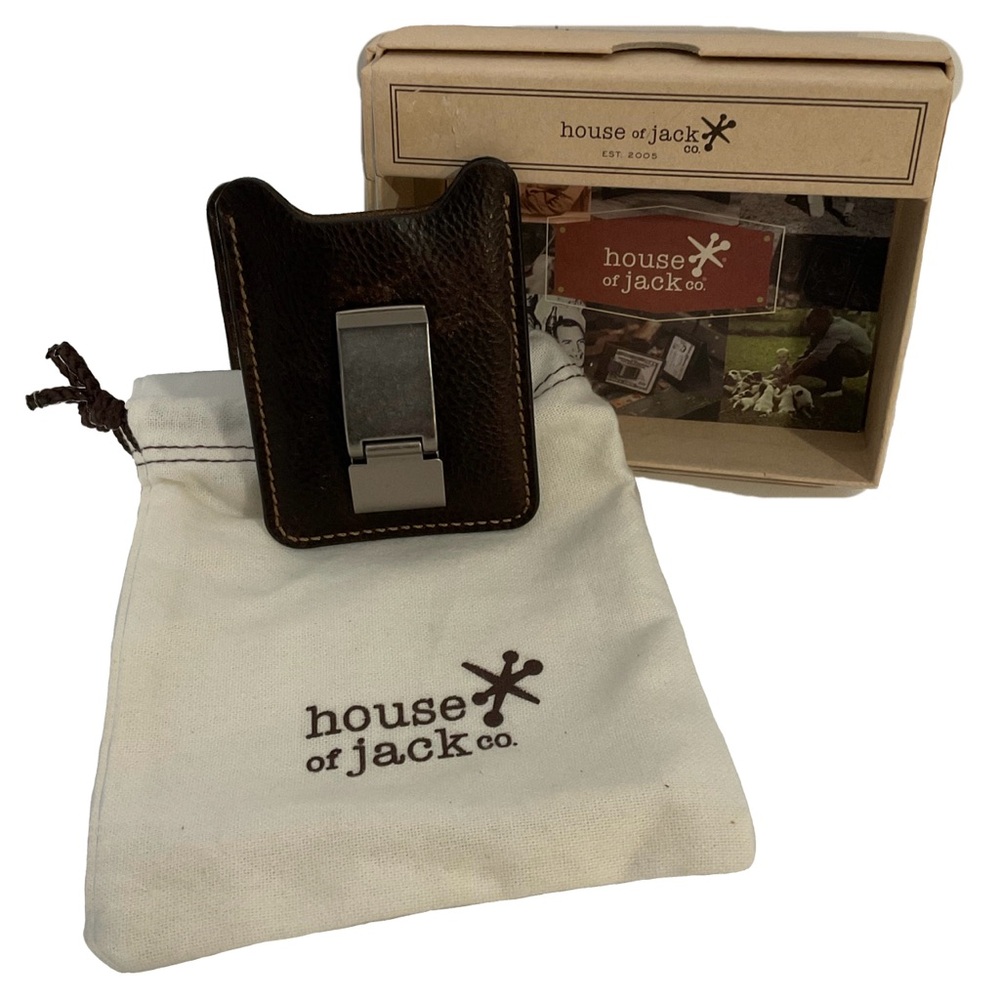 House of Jack Co. Wyatt Full-Grain Cowhide Leather Money Clip Wallet; Minimalist
